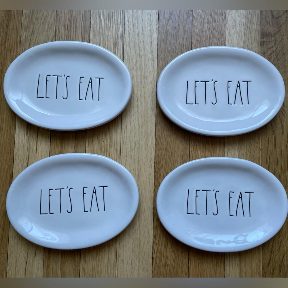 Rae Dunn Artisan Collection by Magenta | Small Plates “Let’s Eat” Set of 4